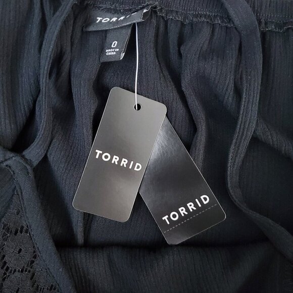 Torrid NWT Mini Gauze Cold Shoulder Trapeze Dress Black  Size L (0) - Picture 13 of 16